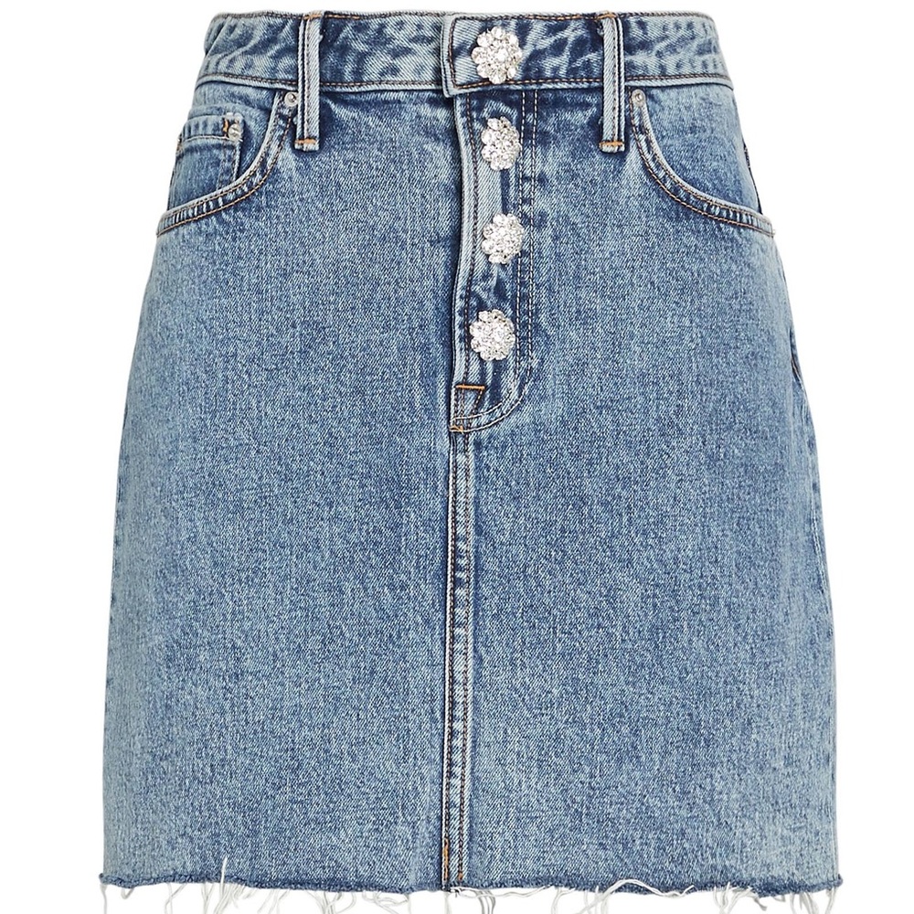 BRAND NEW GRLFRND REESE CRYSTAL-EMBELLISHED SKIRT
